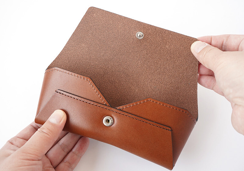 「折革メガネケース」