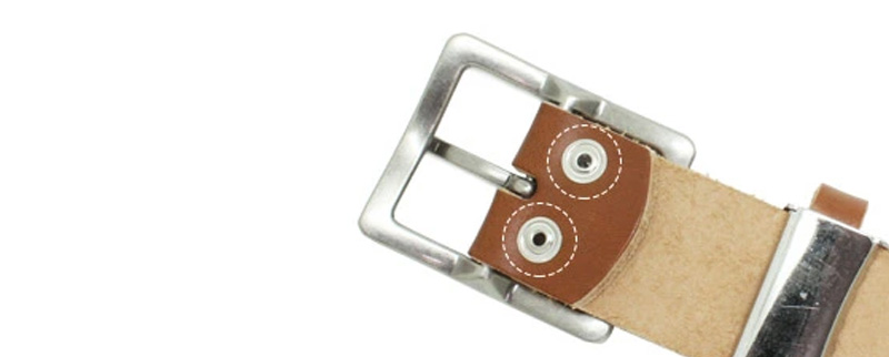 バックル着脱が簡単にできるスナップボタン式。お好みのバックルに付替えが可能です