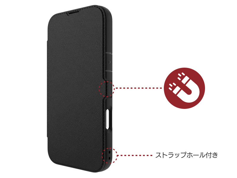 マグネット式の留め具がついています