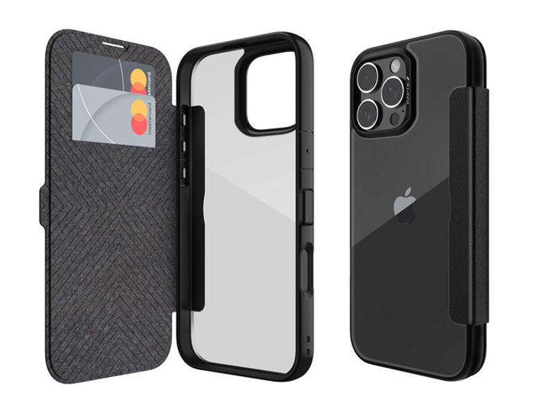 背面クリアタイプの手帳型ケース