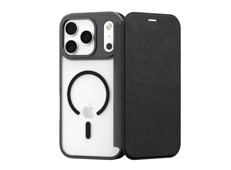 背面クリアな手帳型ケース