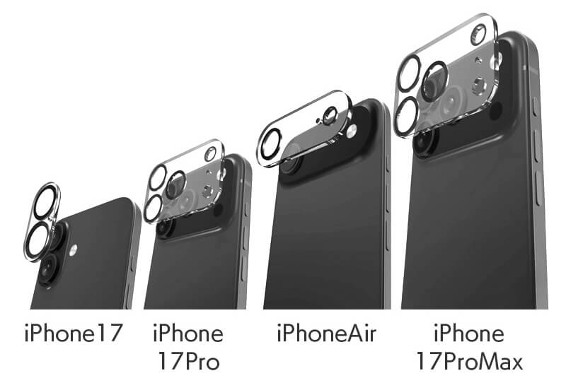 iPhone17 / iPhone17Pro / iPhone17ProMax / iPhoneAir 対応 カメラレンズ保護ガラス