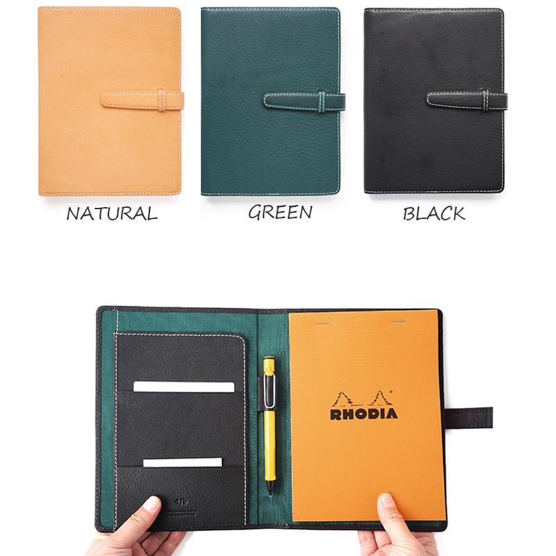 A5サイズのメモパッドホルダー。
「ロディア№13」用の収納ホルダーとしてもピッタリです。