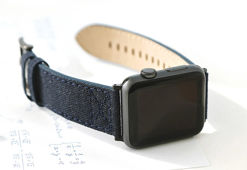 100%ハンドメイドの Apple Watch バンド Wax Canvas