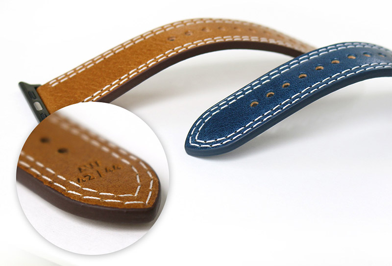 繊細なコバ処理をしたApple Watch バンド