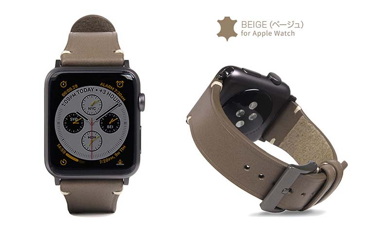 ベージュ、Apple Watch バンド Italian Buttero Leather