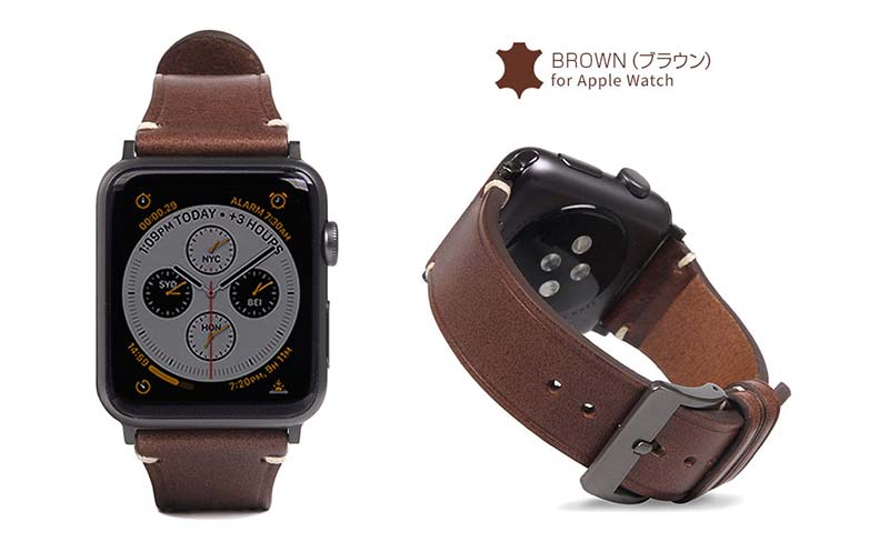 ブラウン、Apple Watch バンド Italian Buttero Leather