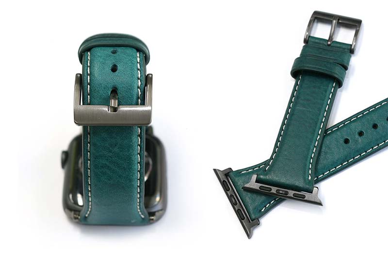 メタルバックルがクロームコーティングのApple Watch バンド