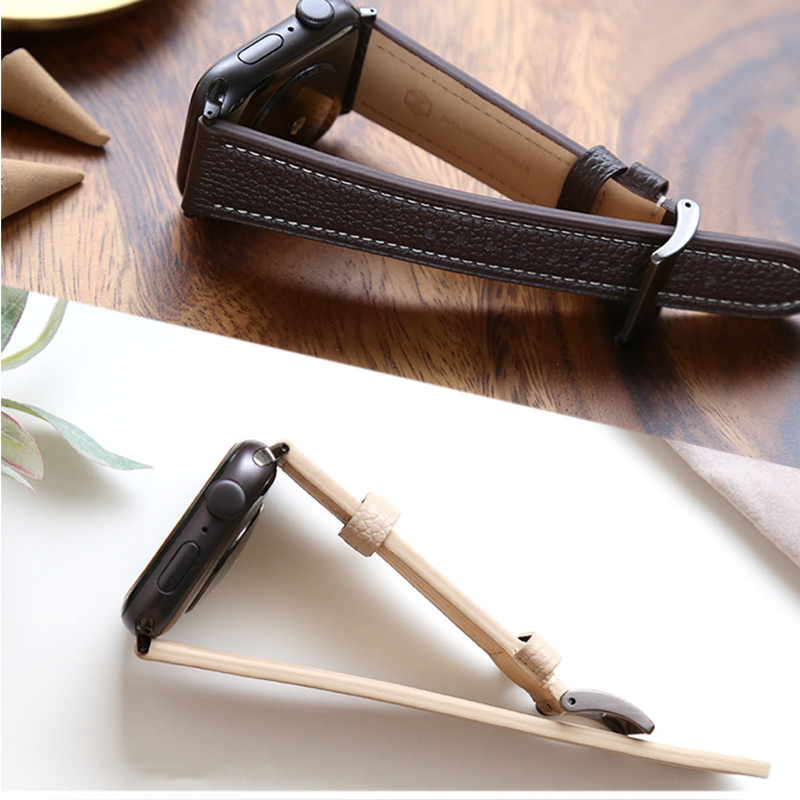 繊細なコバ処理、Apple Watch本革バンド