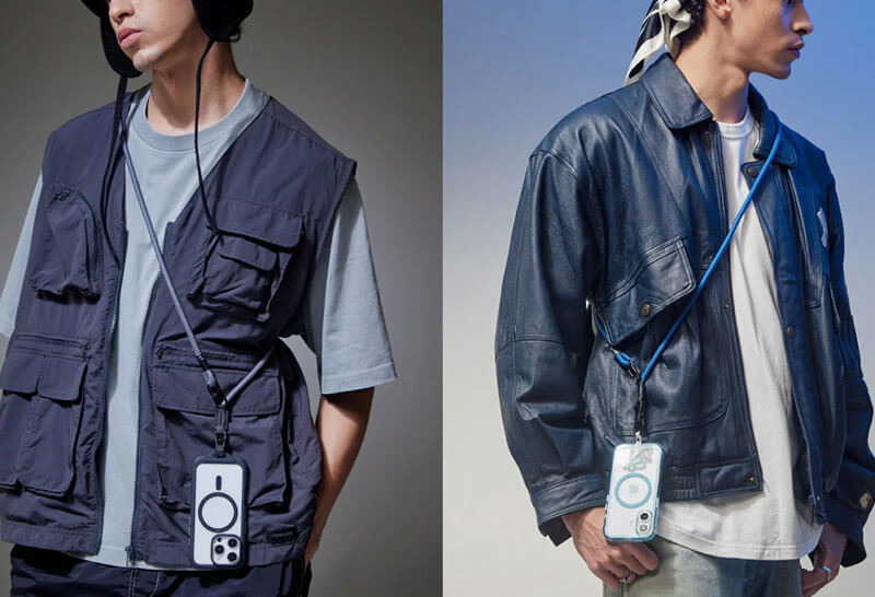 長さ調節ができるので首掛け・斜め掛けどちらでも使えます！