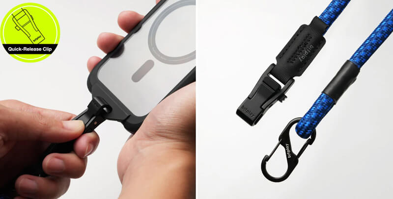 取り付け、取り外しが簡単な「クイックリリースクリップ」を採用