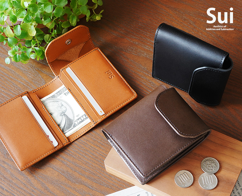 栃木レザー 二つ折り財布