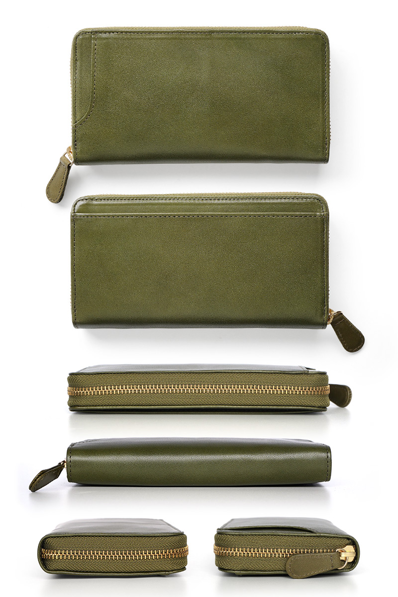 MILAGRO 栃木レザー使用 スマートギャルソンウォレットの詳細