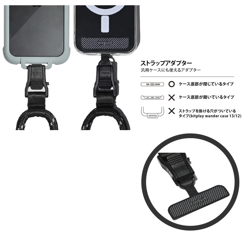 ブラックカラーのクリップ部分、アダプターの色は共にブラックとなります。