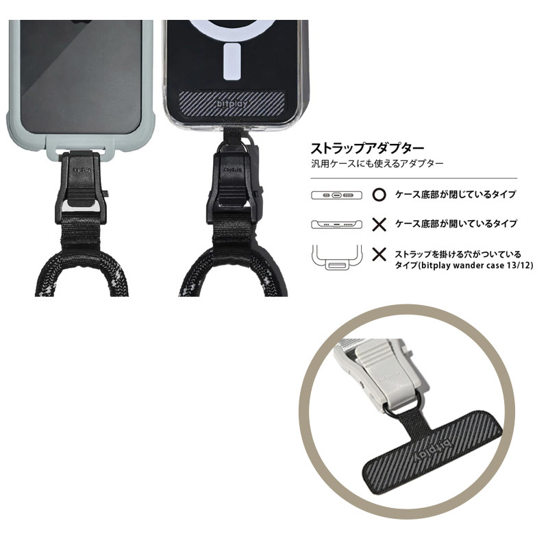 サンドカラーのクリップ部分はグレー、アダプターの色はブラックとなります。