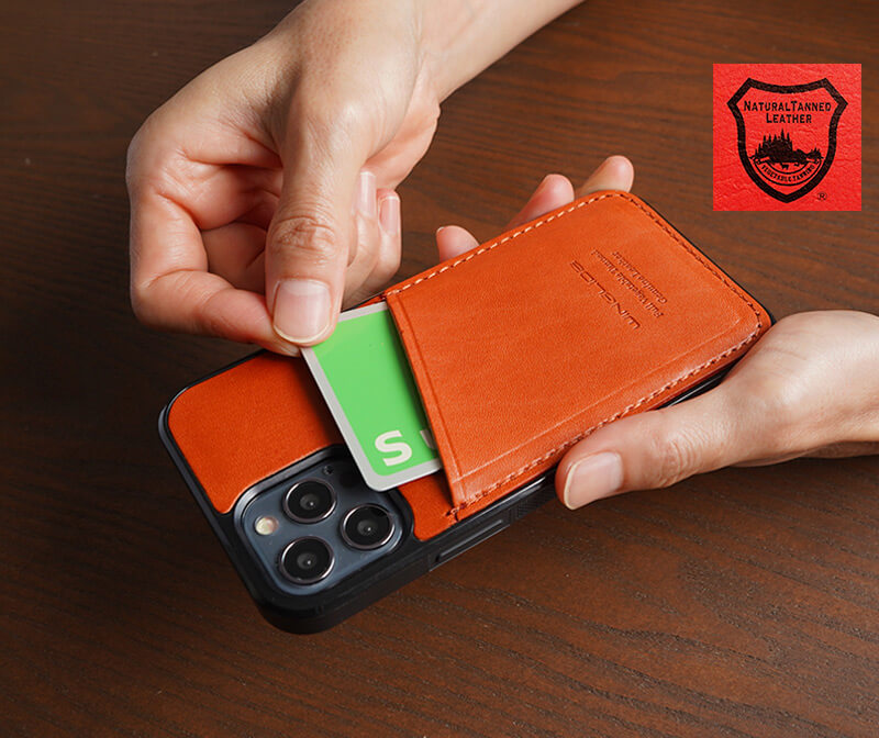 栃木レザーを使用したiPhone12/12Pro用ケースです。