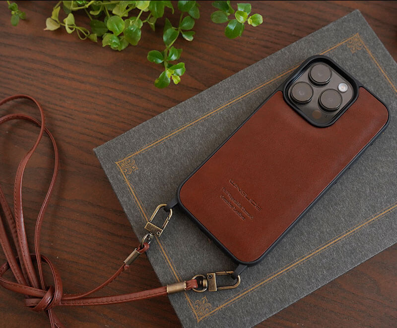 Phone 栃木レザー スマホショルダーケース