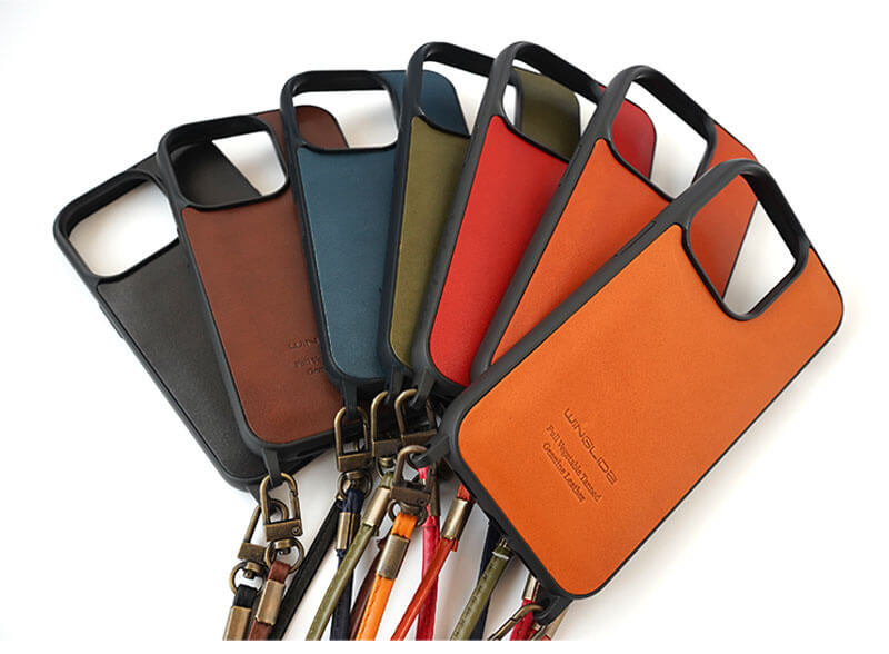 本革 栃木レザー背面ケース ストラップ付き