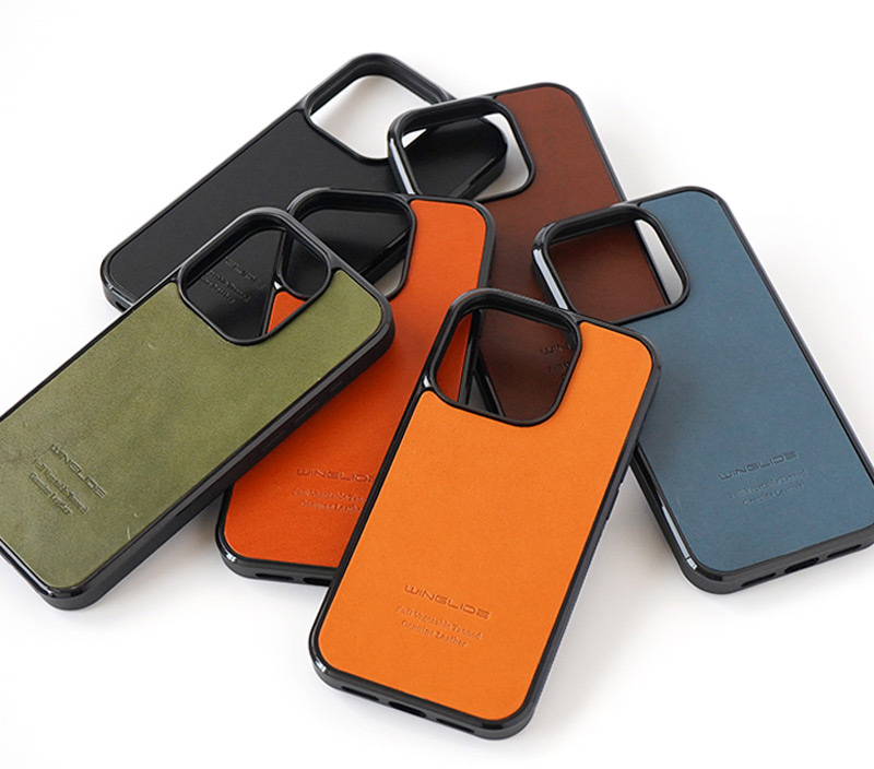 栃木レザー レッドブラウン スマホケース