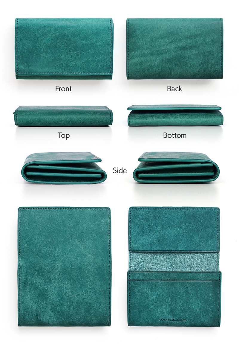 プエブロレザーのオルテンシア(ブルーグリーン)がおしゃれなカードケース / 名刺入れ