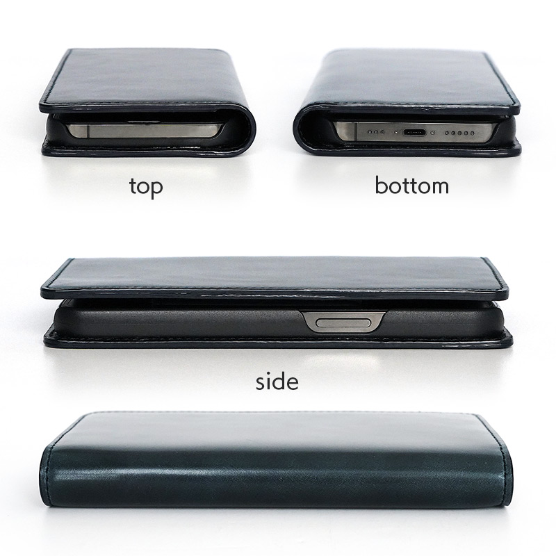 コードバン手帳型ケースの細部