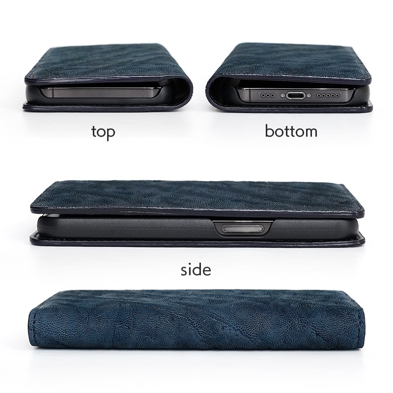 象革手帳型ケースの細部