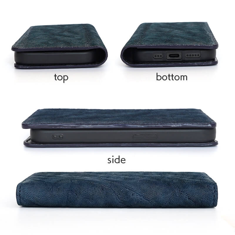 象革手帳型ケースの細部