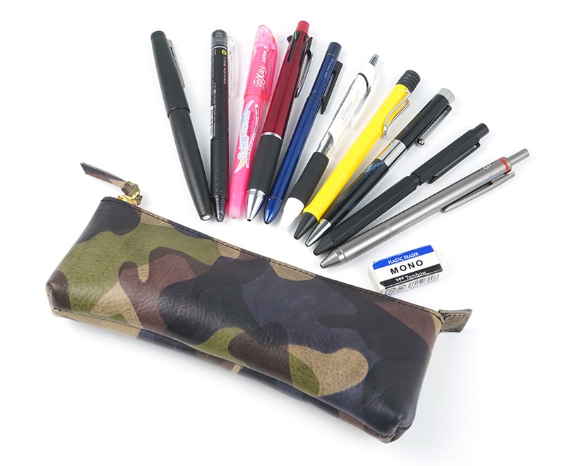 一般的なペンを約10本程度収納可能