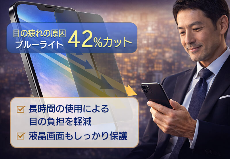 ブルーライトカット ガラスフィルム