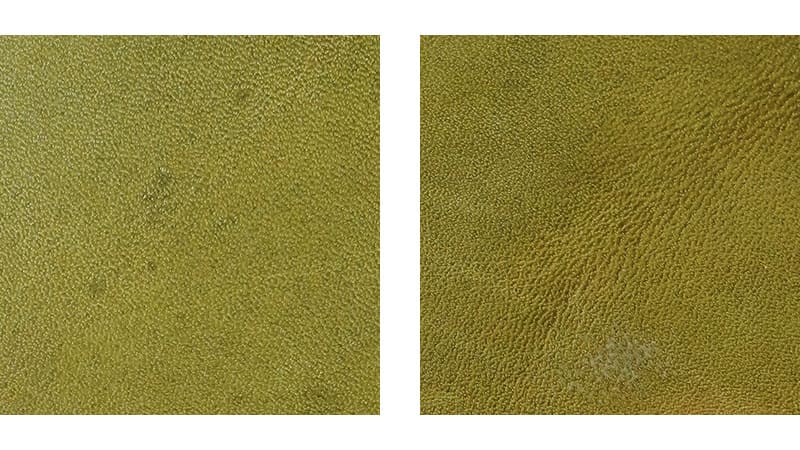 素材本来の革の風合いを生かすため、生きている時の傷やシミ、トラと呼ばれるシワや血筋が製品にある場合がございます。