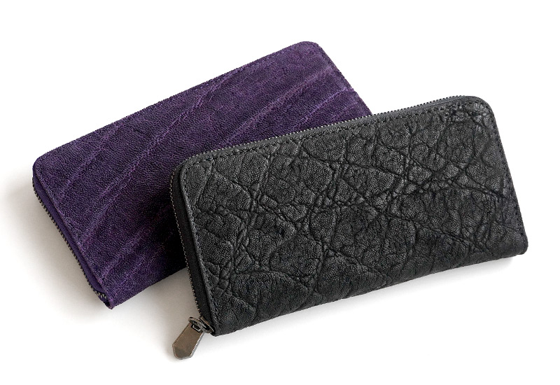 象革を使用したコンパクトな長財布