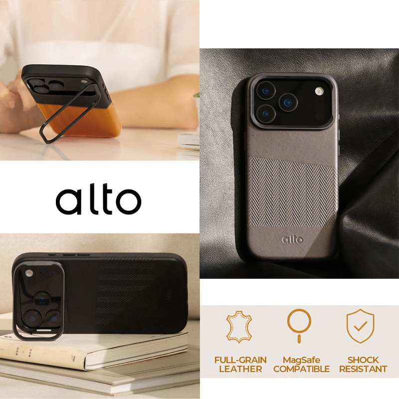【イタリアンレザー★耐衝撃】alto Clop / Uplop / Herring Leather Magnetic Case iPhone18ProMaxケース 背面 本革 MagSafe対応