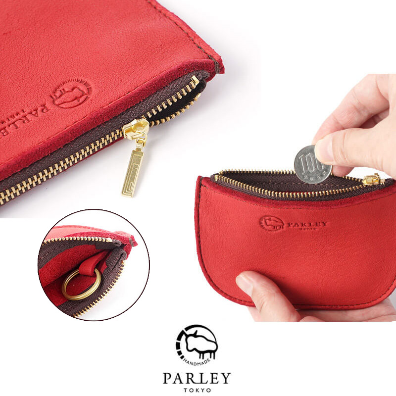 【鹿革】 PARLEY キーリング付き コインケース / カードケース ポーチ FE-32 パーリィー エルクレザー 日本製