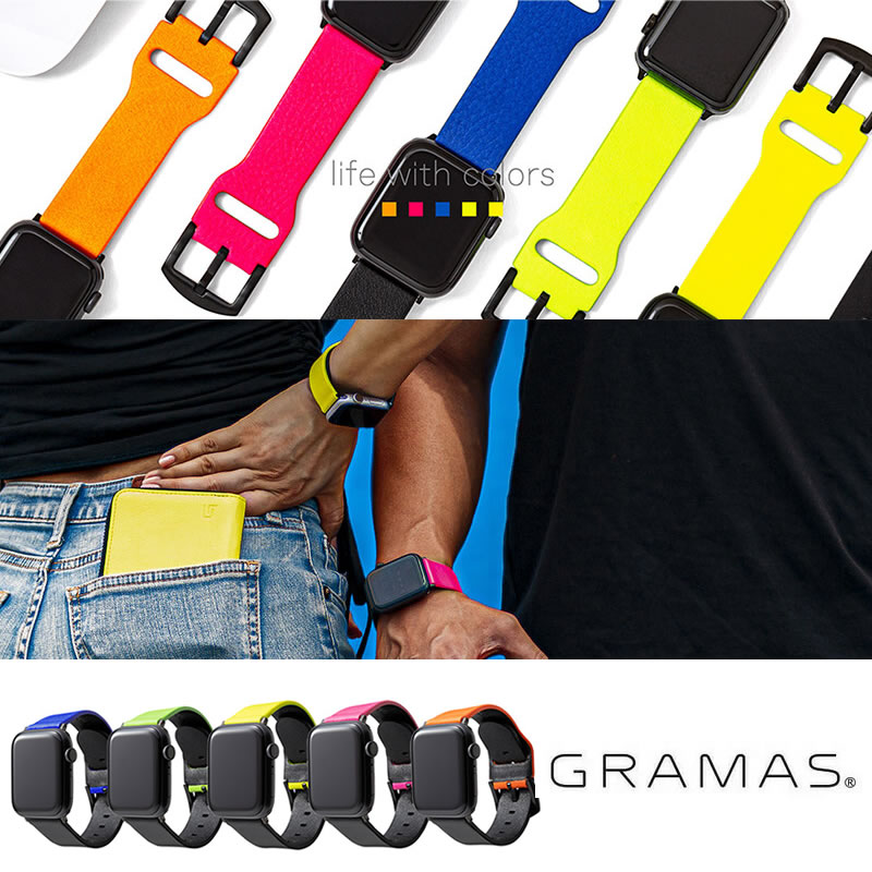 『GRAMAS NEON Italian Genuine Leather Watchband for Apple Watch』