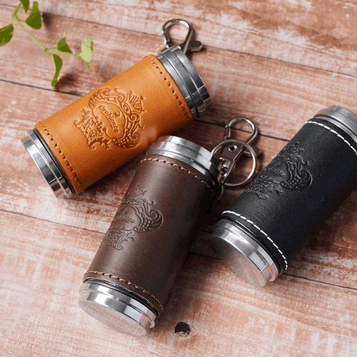 『Orobianco オロビアンコ 携帯灰皿』 本革 筒型 キーホルダー