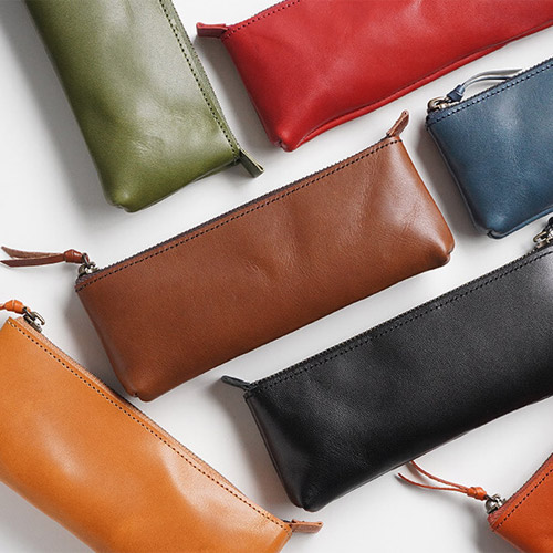 【栃木レザー】日本製 ペンケース 本革 筆箱 WINGLIDE