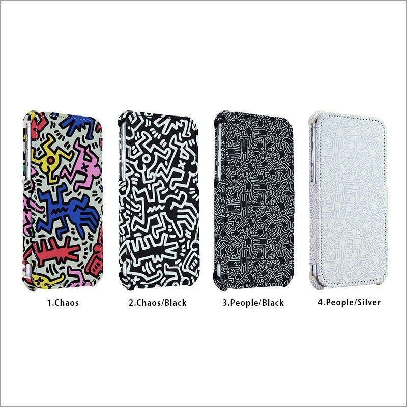 キース ヘリング iPhone ケース 手帳 型 スマホ ケース iPhone 8 iPhone 7 caos people
