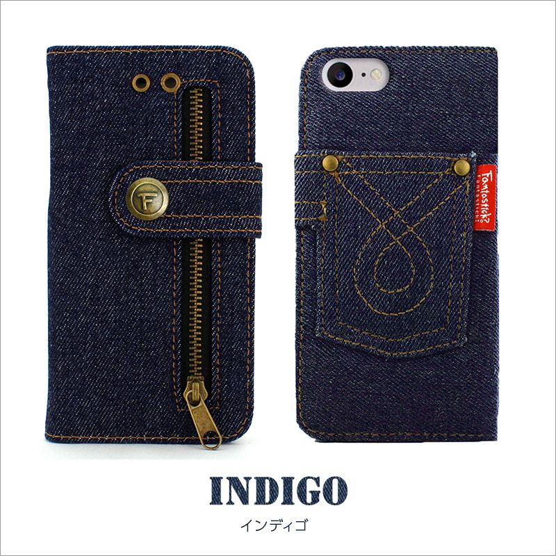 Fantastick Diary Denim』 iPhone7Plus ケース 手帳 デニム レザー