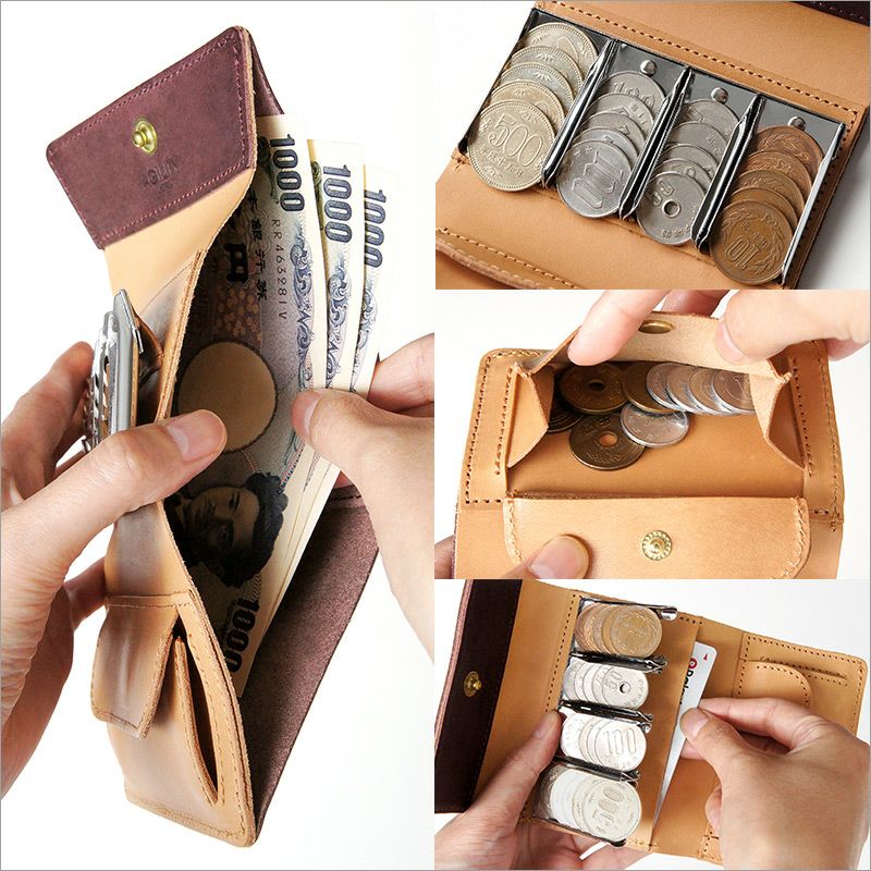 ロロマレザー】コインキャッチャー バンク AGILITY 本革 日本製 小銭