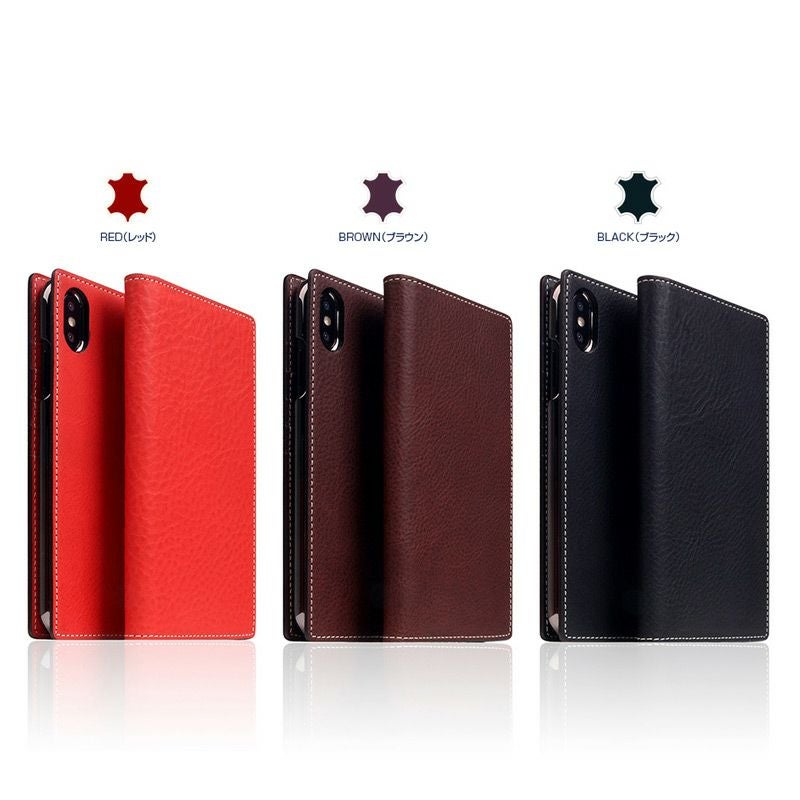 iPhone XS Max ケース 手帳 型 本革 ケース ミネルバボックス レザー アイフォン XS Max SLG Design エスエルジー デザイン