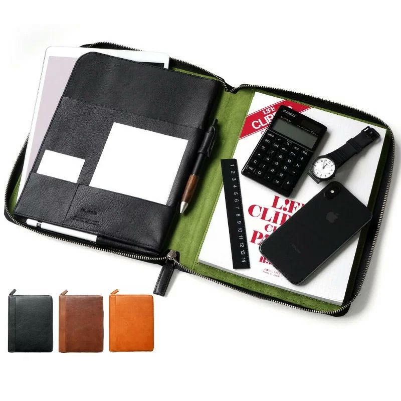 おしゃれで高機能な革小物 売れ筋 ランキング 1位
       『GLIDE iPad & ノートホルダー』 本革 レザー ノートカバー B5サイズ ファスナー