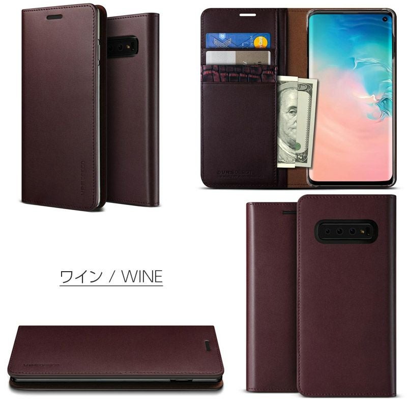 Galaxy S10 ブラック 茶色ケース VERUS Genuine Leather Diary』 Galaxy S10 ケース 手帳型 / Galaxy