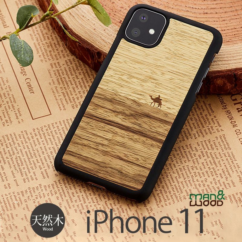 『Man&Wood 天然木ケース』 iPhone 11 ケース 木製 ウッド 天然木
