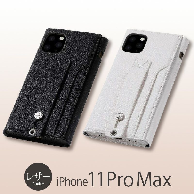 『Deff clings Slim Hand Strap Case』 iPhone11ProMax ケース レザー