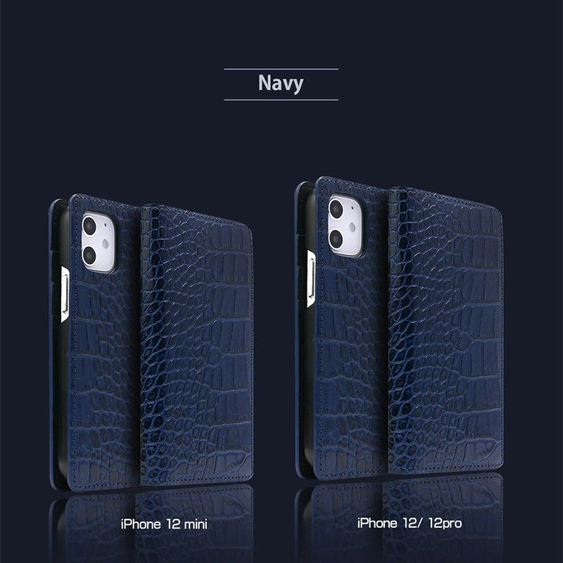 イタリアンレザー☆クロコ柄】iPhone12Pro / iPhone12 / iPhone12mini