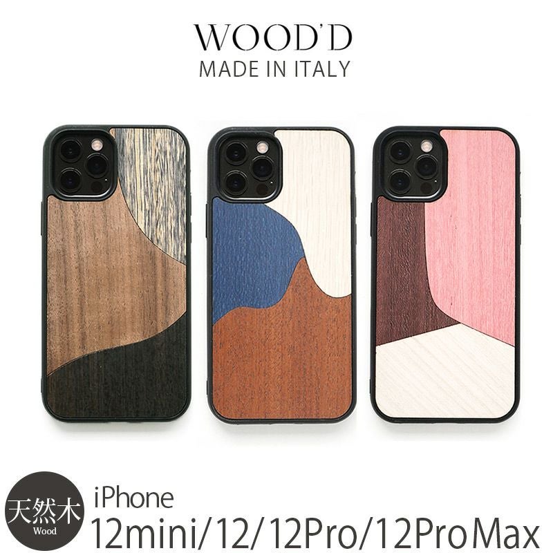 『WOOD'D Real Wood Snap-on Covers INLAYS』 iPhone12miniケース 木製