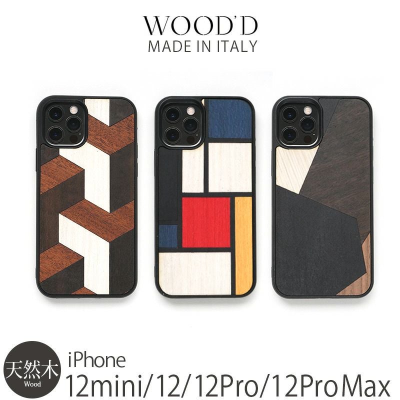 『WOOD'D 木製ケース Real Wood Snap-on Covers GEOMETRIC』 iPhone12miniケース