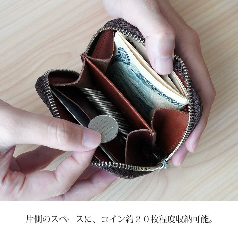 HORWEEN クロムエクセルレザー×栃木レザー】コインケース ラウンド