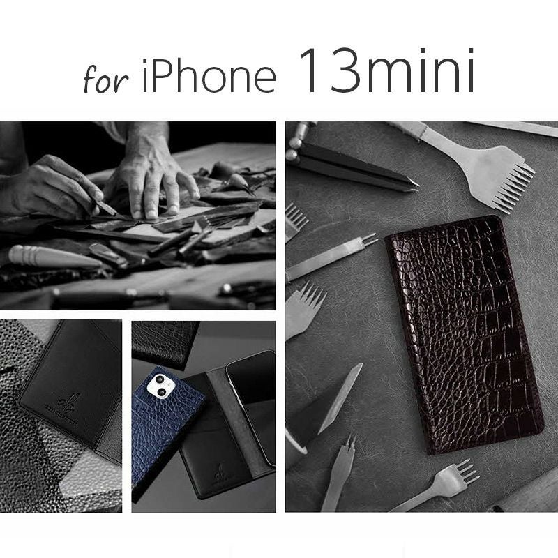 iPhone13miniにおすすめの本革 LIPARI（リパリ）クロコ柄レザーケースはこちら