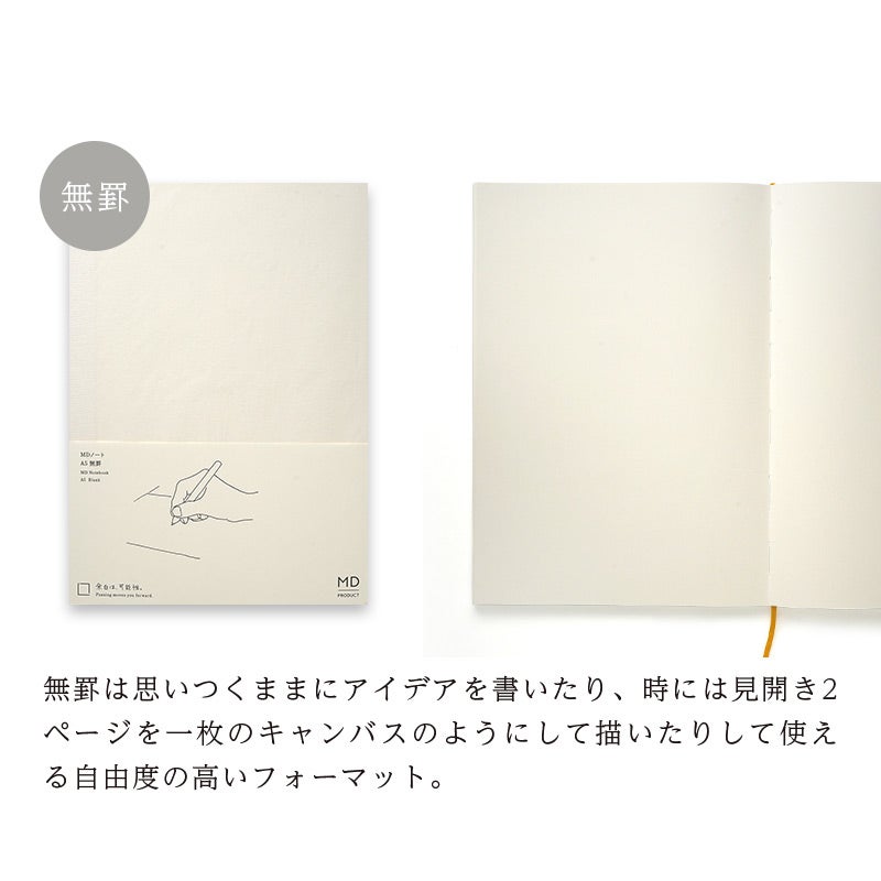 MDノートA5方眼横罫無罫ドット方眼日本製高級文具シンプル